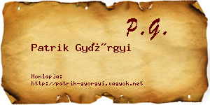 Patrik Györgyi névjegykártya